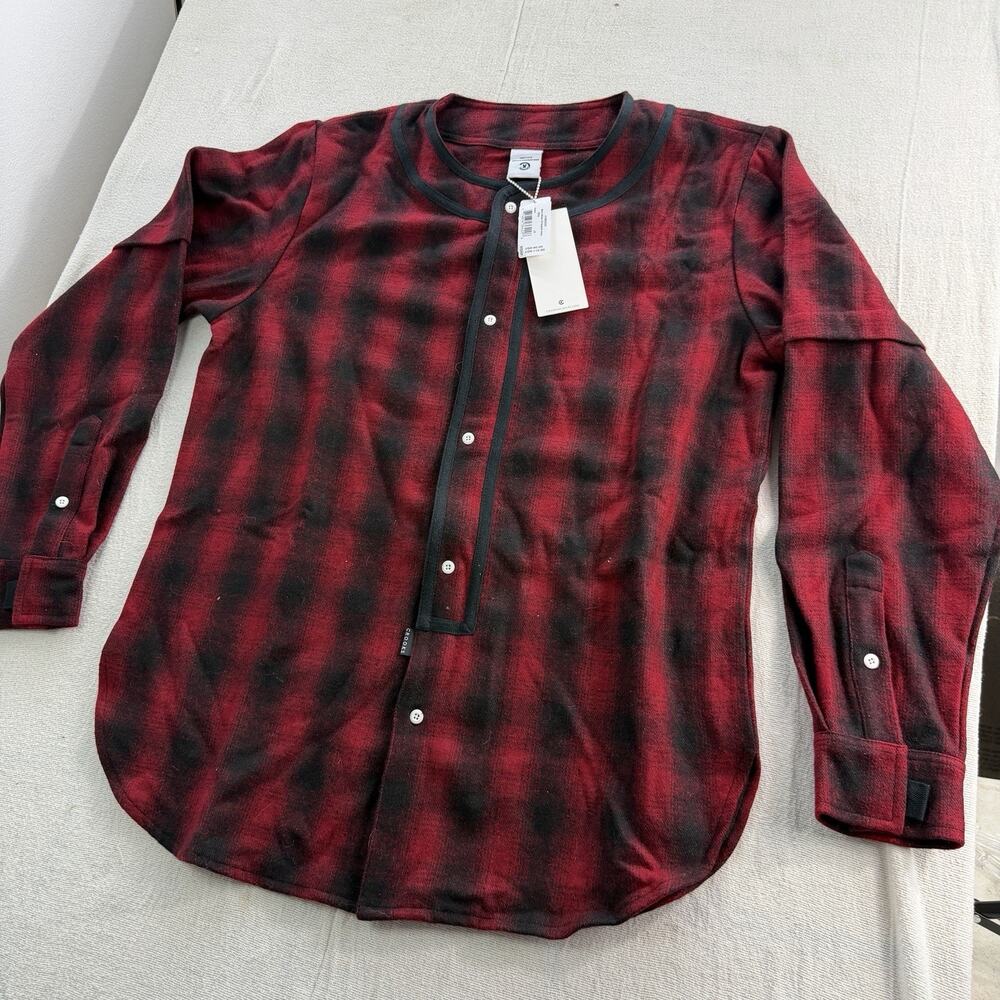 Crooks & Castles Men’s Woven L/S Baseball Jersey Ellis Plaid NWT Size Large
